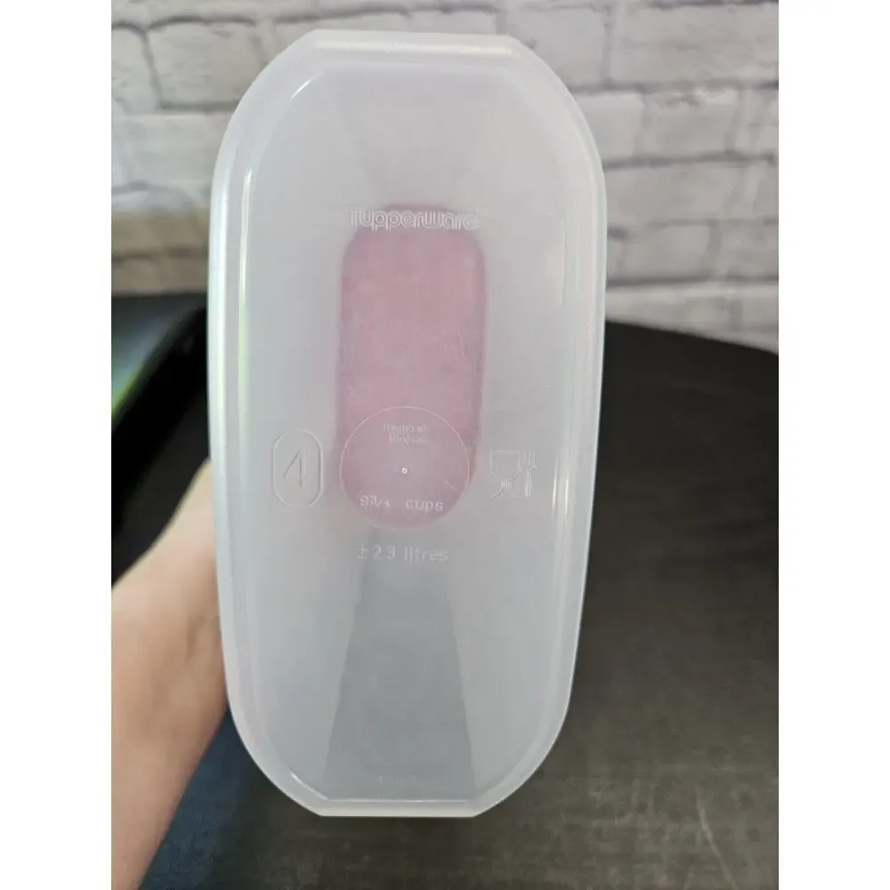 Tupperware Modular Mates Pantry Storage Container 9.75 Cup 2.3L Red Lid Tall
